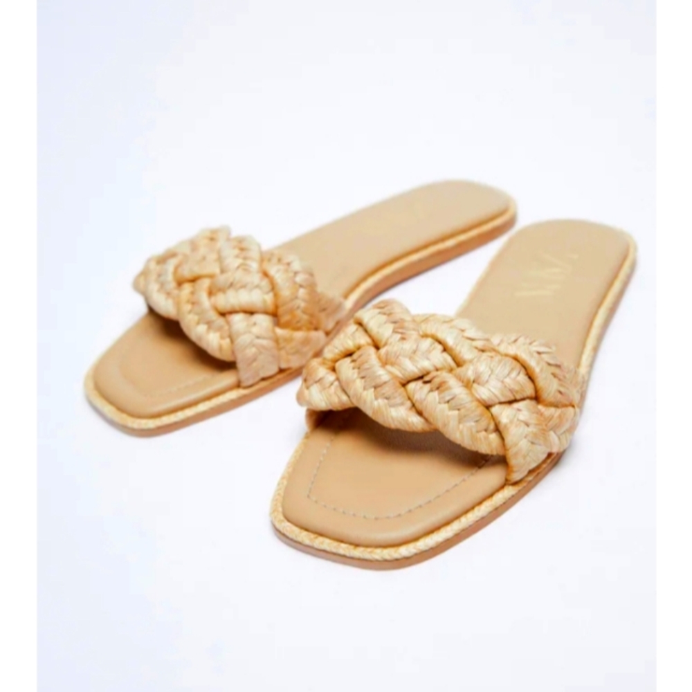 Zara raffia slides